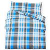 vidaXL Bettw&auml;sche-Set Blau und Grau 260x240 cm Baumwolle