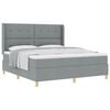 vidaXL Boxspringbett mit Kopfteil Hellgrau 180 x 200 cm Stoff