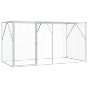vidaXL Vogelk&auml;fig Silber 208 x 102 x 108 cm