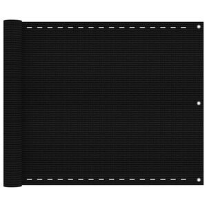 vidaXL Balkon-Sichtschutz Schwarz 75x300 cm HDPE