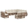 vidaXL Gartensofa-set 11 pcs Beige und Cremewei&szlig; Poly-Rattan