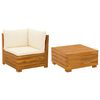 vidaXL Garten-Lounge-Set mit Kissen 2 St&uuml;ck Braun Massivholz Akazie
