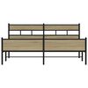 vidaXL Metallbett ohne Matratze Sonoma-Eiche 183x213 cm