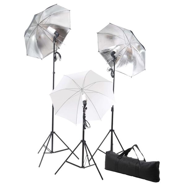 vidaXL Fotostudio-Set mit Lampen, Schirmen, Hintergrund & Reflektor