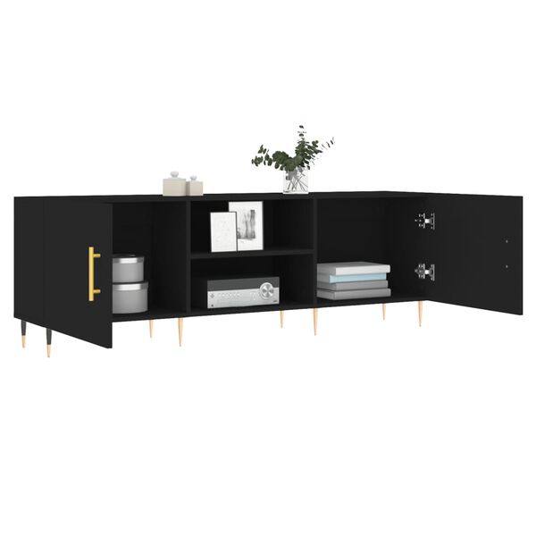 vidaXL TV-Schrank Schwarz 150x30x50 cm Holzwerkstoff