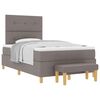 vidaXL Boxspringbett mit Kopfteil Taupe 120 x 200 cm Stoff