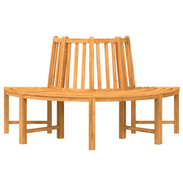 vidaXL Baumbank Halbrund &Oslash;160 cm Massivholz Teak