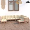 vidaXL 9-tlg Garten-Lounge-Set mit Kissen Honigbraun Massivholz Kiefer