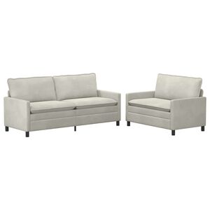vidaXL Sofa Set 2 stk. Creme Samt
