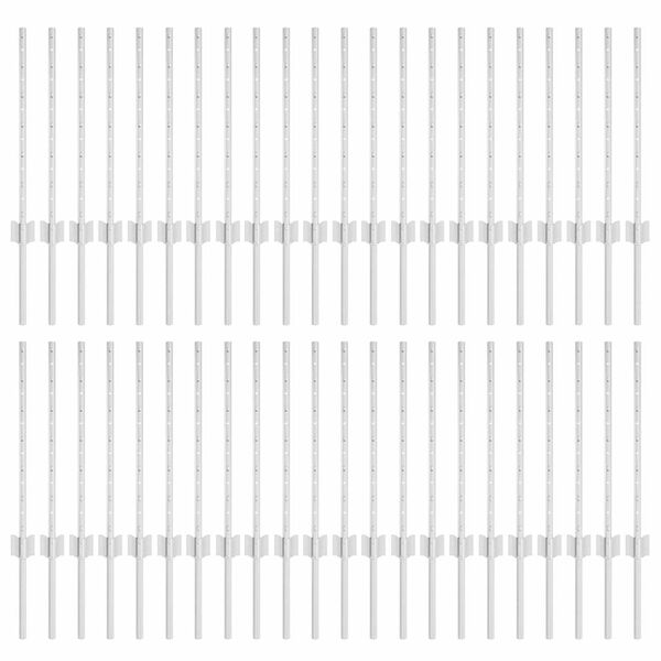 vidaXL Zaunpfosten 44 pcs Silber 100 cm Stahl