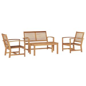 vidaXL Gartensofa-set 4 pcs Natur Massivholz Teak