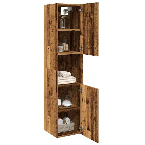 vidaXL Bad-Hängeschrank Altholz-Optik 30x30x130 cm Holzwerkstoff