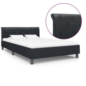 vidaXL Bettgestell Schwarz Kunstleder 120 x 200 cm