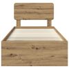 vidaXL Bettrahmen Kunsthandwerk Eiche 75 x 190 cm Massives Kiefernholz