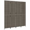 vidaXL Paravent 4-tlg. Grau Poly Rattan