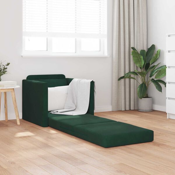vidaXL Schlafsofa 60cm Dunkelgr&uuml;n Samt