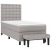 vidaXL Boxspringbett mit Matratze Hellgrau 100x200 cm Stoff