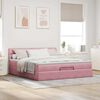 vidaXL Ottoman-Bett mit Matratze Rosa 180x200 cm Samt