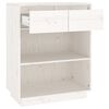vidaXL Beistellschrank Weiß 60x34x75 cm Massivholz Kiefer