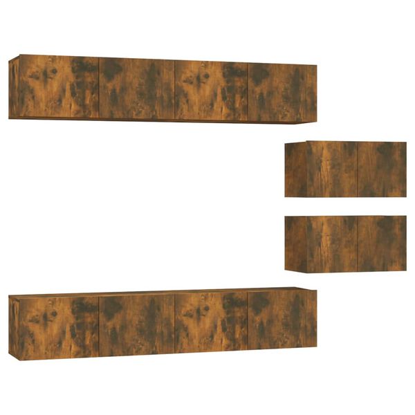 vidaXL 6-tlg. TV-Schrank-Set Räuchereiche Holzwerkstoff