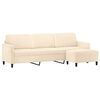 vidaXL 3-Sitzer-Sofa mit Hocker Creme 210 cm Samt