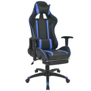 vidaXL Neigbarer Racing-B&uuml;rostuhl mit Fu&szlig;st&uuml;tze Blau
