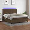 vidaXL Boxspringbett mit Matratze & LED Dunkelbraun 180x200 cm Stoff