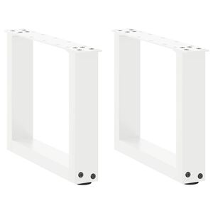 vidaXL Couchtischbeine U-Form 2 Stk. Wei&szlig; 40x(30-31) cm Stahl