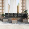 vidaXL Garten-Sofa-Set mit Kissen 8 pcs Grau Poly Rattan