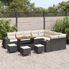 vidaXL Gartensofa-set mit Kissen 13 pcs Schwarz Poly-Rattan