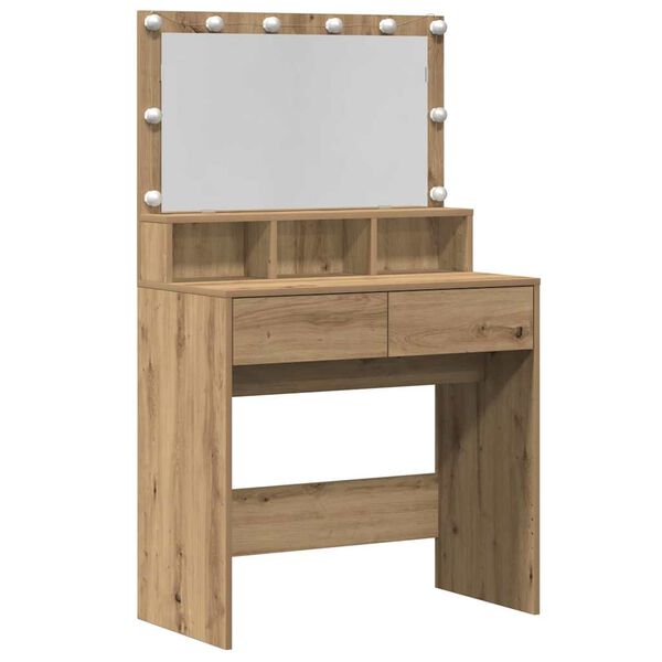 vidaXL Schminktisch Artisan-Eiche 80 x 41 x 134,5 cm Holzwerkstoff