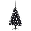 vidaXL K&uuml;nstlicher vorbeleuchteter Weihnachtsbaum Schwarz 120 cm PVC