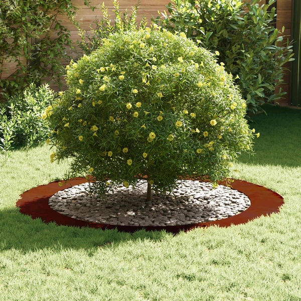 vidaXL geeignet f&uuml;r flachen Baumring Braun &Oslash;90 / 120 cm Wetterfeststahl