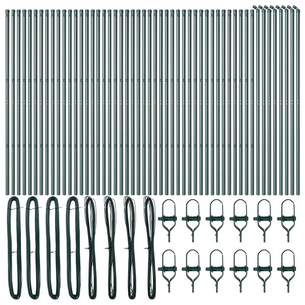 vidaXL Zaunpfosten 52 pcs Gr&uuml;n 3,2 x 3,2 x 150 cm
