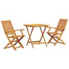 vidaXL Klapp Bistro Set 3 pcs Braun Massivholz Akazie