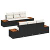vidaXL Garten-Sofa-Set mit Kissen 7 pcs Schwarz Poly Rattan