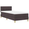 vidaXL LED Boxspringbett mit Kopfteil Dunkelbraun 100 x 200 cm Stoff