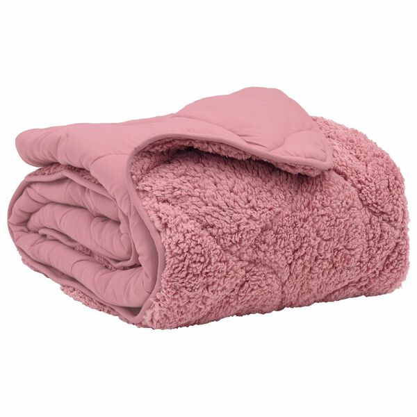 vidaXL Sommerdecke Rosa 220 x 240 cm Mikrofaser und Teddy-Fleece