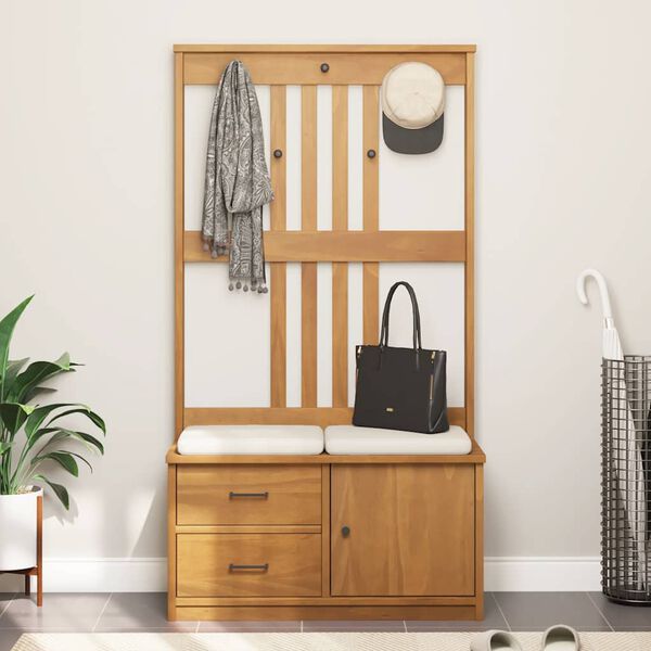 vidaXL Garderobenst&auml;nder SANDNES 87x40x159,5cm Massivholz Kiefer
