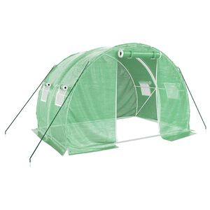 vidaXL Gew&auml;chshaus mit Stahlrahmen Gr&uuml;n 6 m&sup2; 3x2x2 m