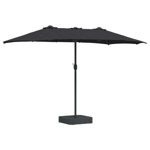 vidaXL Garten-Sonnenschirm Schwarz 385 x 209 x 244 cm Polyester