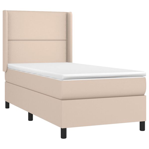 vidaXL Boxspringbett mit Matratze & LED Cappuccino-Braun 90x190cm
