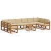 vidaXL Outdoor-Sofagarnitur mit Kissen 11 pcs Natur und Beige