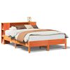 vidaXL Massivholzbett mit Regal ohne Matratze Wachsbraun 140x190 cm