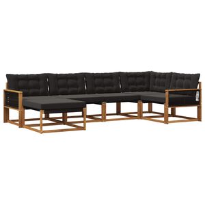 vidaXL Outdoor-Sofagarnitur 6 stk. Nat&uuml;rlich und Schwarz