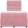 vidaXL Boxspringbett mit Matratze Rosa 120x190 cm Samt