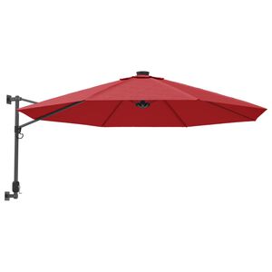 vidaXL Wand-Sonnenschirm Knallrot 290 cm