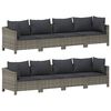 vidaXL 9-tlg. Garten-Lounge-Set mit Kissen Grau Poly Rattan