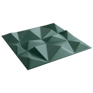vidaXL Wandpaneele 12 pcs Diamant Gr&uuml;n 50 x 50 cm XPS Schaum