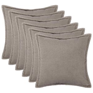 vidaXL Kissenbezug 6 pcs HOUTEN Hellgrau 30 x 30 cm Boucl&eacute;